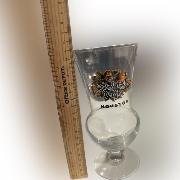 RAINFOREST CAFE HOUSTON HURRICANE GLASS COLLECTIBLE BAR COCKTAIL DRINK BEVERAGE - Picture 7 of 7